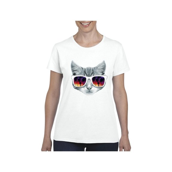 MmF - Women's T-Shirt Short Sleeve, up to Women Size 3XL - Kitty