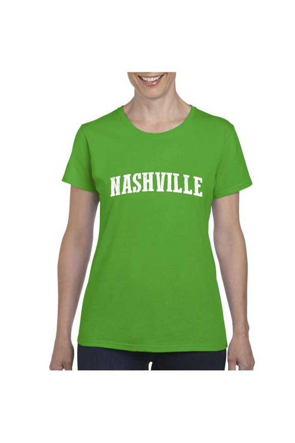 MmF - Women's T-Shirt Short Sleeve, up to Women Size 3XL - Nashville Tennessee Flag