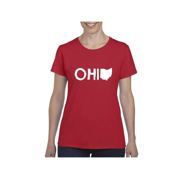 MmF - Women's T-Shirt Short Sleeve, up to Women Size 3XL - Ohio Map