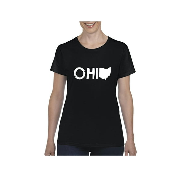 MmF - Women's T-Shirt Short Sleeve, up to Women Size 3XL - Ohio Map