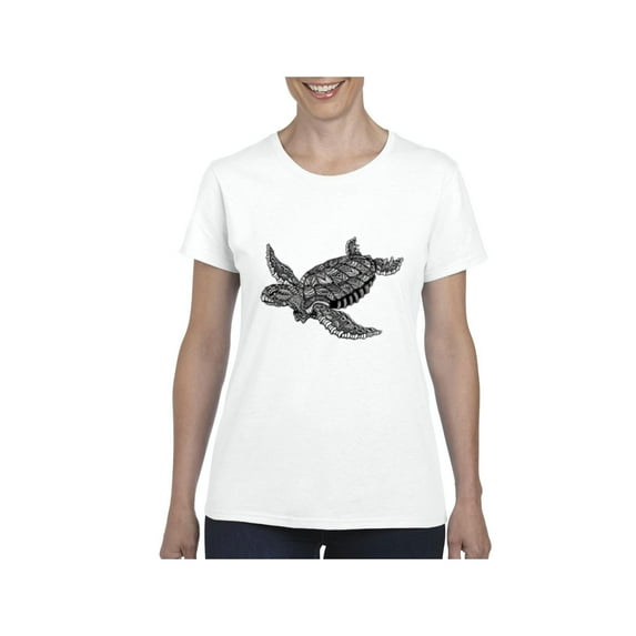 MmF - Women's T-Shirt Short Sleeve, up to Women Size 3XL - Sea Turtle Hawaii