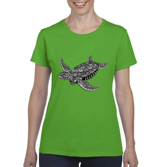 MmF - Women's T-Shirt Short Sleeve, up to Women Size 3XL - Sea Turtle Hawaii