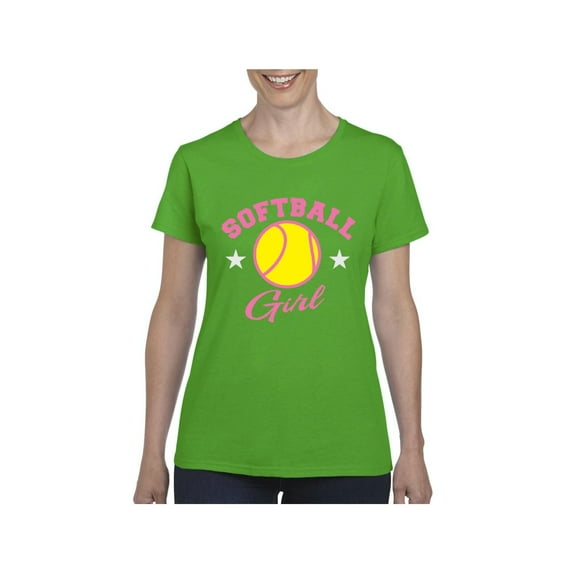 MmF - Women's T-Shirt Short Sleeve, up to Women Size 3XL - Softball Girl