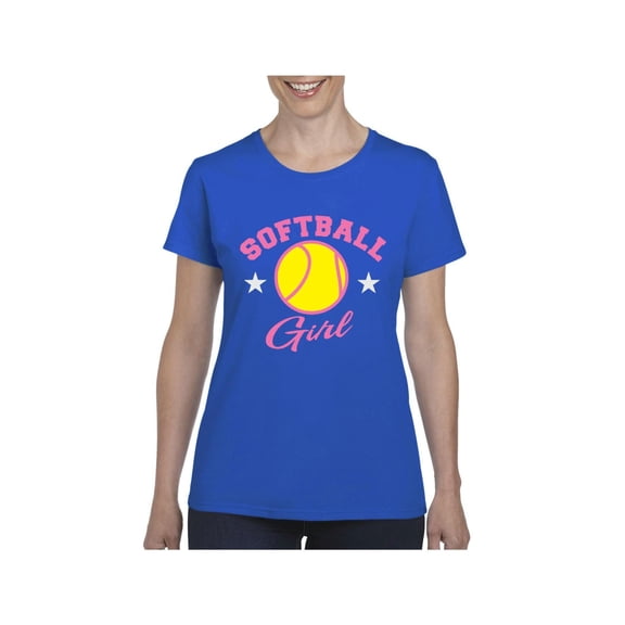 MmF - Women's T-Shirt Short Sleeve, up to Women Size 3XL - Softball Girl