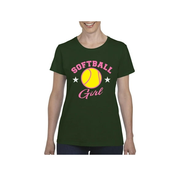 MmF - Women's T-Shirt Short Sleeve, up to Women Size 3XL - Softball Girl