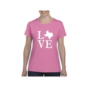MmF - Womens T-Shirt Short Sleeve, up to Women Size 3XL - Texas Flag