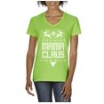 thumbnail image 1 of MmF - Women's T-Shirt V-Neck Short Sleeve - Christmas Mama Claus Deers, 1 of 5