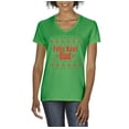 thumbnail image 1 of MmF - Women's T-Shirt V-Neck Short Sleeve - Feliz Navidad in Black, 1 of 5
