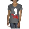 thumbnail image 1 of MmF - Women's T-Shirt V-Neck Short Sleeve - Halloween Her Jack Matching Halloween Couple, 1 of 5