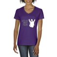 thumbnail image 1 of MmF - Women's T-Shirt V-Neck Short Sleeve - Halloween Let`s Get Sheet Faced Ghost, 1 of 5