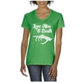 thumbnail image 1 of MmF - Women's T-Shirt V-Neck Short Sleeve - Halloween Love Him To Death Matching Halloween Couple, 1 of 5