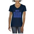thumbnail image 1 of MmF - Women's T-Shirt V-Neck Short Sleeve - MY COLD WEATHER XMAS HOODIE, 1 of 5