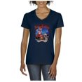 thumbnail image 1 of MmF - Women's T-Shirt V-Neck Short Sleeve - SEASONS GREETINGS HAPPY HOLIDAYS, 1 of 5