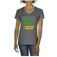 thumbnail image 1 of MmF - Women's T-Shirt V-Neck Short Sleeve - XMAS DINOSAUR, 1 of 5