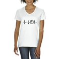 thumbnail image 1 of Women's T-Shirt V-Neck Short Sleeve - Basketball Heartbeat, 1 of 5