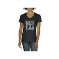 thumbnail image 1 of MmF - Women's T-Shirt V-Neck Short Sleeve, up to Women Size 3XL - Beach Please, 1 of 5
