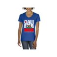 thumbnail image 1 of MmF - Women's T-Shirt V-Neck Short Sleeve, up to Women Size 3XL - California Cali, 1 of 5
