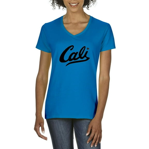 MmF - Women's T-Shirt V-Neck Short Sleeve, up to Women Size 3XL - California Cali