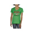thumbnail image 1 of MmF - Women's T-Shirt V-Neck Short Sleeve, up to Women Size 3XL - Christmas Wrapper, 1 of 5