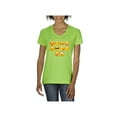 thumbnail image 1 of MmF - Women's T-Shirt V-Neck Short Sleeve, up to Women Size 3XL - Emoji Entourage, 1 of 5