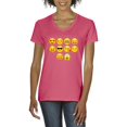 thumbnail image 1 of MmF - Women's T-Shirt V-Neck Short Sleeve, up to Women Size 3XL - Emoji Entourage, 1 of 5