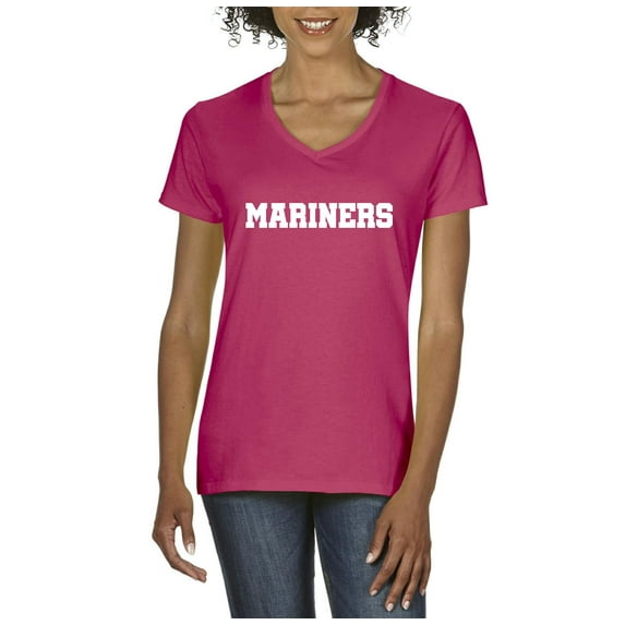 MmF - Women's T-Shirt V-Neck Short Sleeve, up to Women Size 3XL - Mariners