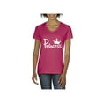 thumbnail image 1 of MmF - Women's T-Shirt V-Neck Short Sleeve, up to Women Size 3XL - Princess Crown, 1 of 5