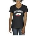 thumbnail image 1 of MmF - Women's T-Shirt V-Neck Short Sleeve, up to Women Size 3XL - Sacramento, 1 of 5