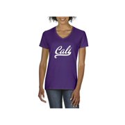 MmF - Womens T-Shirt V-Neck Short Sleeve, up to Women Size 3XL - Santa Clara