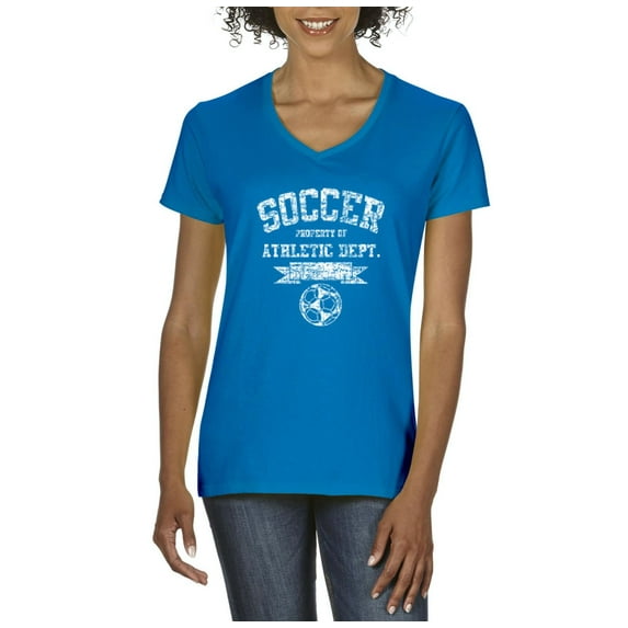 MmF - Women's T-Shirt V-Neck Short Sleeve, up to Women Size 3XL - Soccer Athletic Dept.