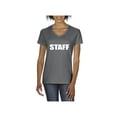thumbnail image 1 of MmF - Women's T-Shirt V-Neck Short Sleeve, up to Women Size 3XL - Staff, 1 of 5