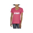 thumbnail image 1 of MmF - Women's T-Shirt V-Neck Short Sleeve, up to Women Size 3XL - Staff, 1 of 5