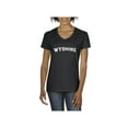 thumbnail image 1 of MmF - Women's T-Shirt V-Neck Short Sleeve, up to Women Size 3XL - Wyoming, 1 of 5