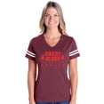 thumbnail image 1 of MmF - Womens Football Fine Jersey T-shirts - Christmas Daddy Claus in Red, 1 of 5
