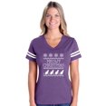 thumbnail image 1 of MmF - Womens Football Fine Jersey T-shirts - Christmas Kitten Meowy, 1 of 5