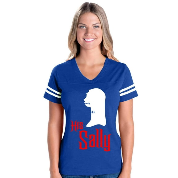 MmF - Womens Football Fine Jersey T-shirts - Halloween Her Jack Matching Halloween Couple