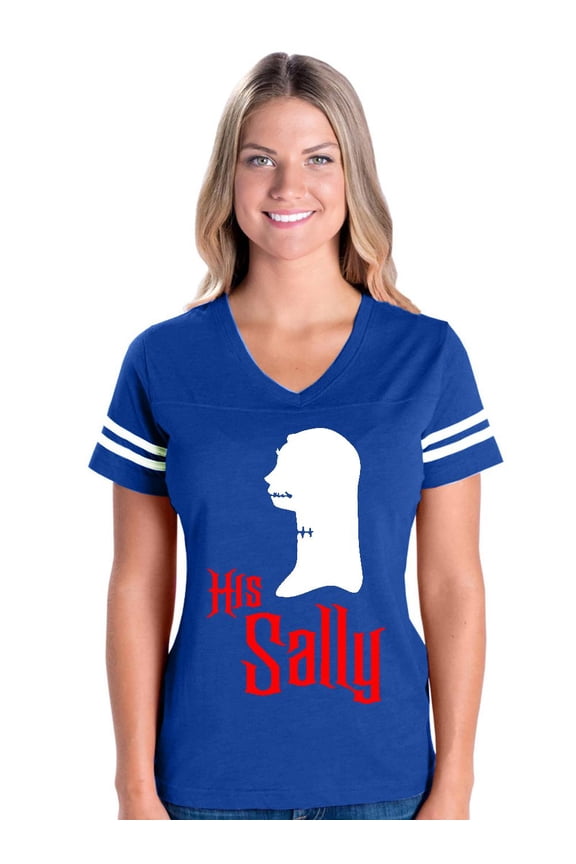 MmF - Womens Football Fine Jersey T-shirts - Halloween Her Jack Matching Halloween Couple