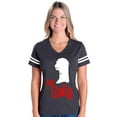 thumbnail image 1 of MmF - Womens Football Fine Jersey T-shirts - Halloween Her Jack Matching Halloween Couple, 1 of 5
