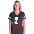 thumbnail image 1 of MmF - Womens Football Fine Jersey T-shirts - Halloween His Sally Matching Halloween Couple, 1 of 5
