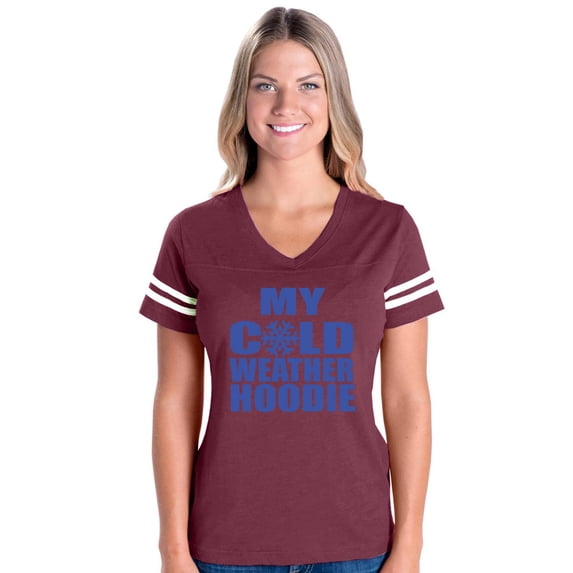 MmF - Womens Football Fine Jersey T-shirts - MY COLD WEATHER XMAS HOODIE