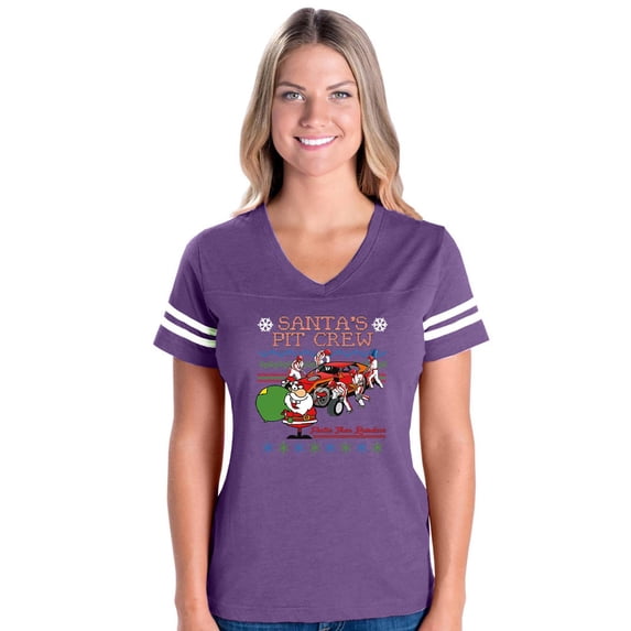 MmF - Womens Football Fine Jersey T-shirts - SANTA'S PIT CREW