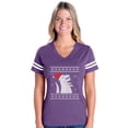 thumbnail image 1 of MmF - Womens Football Fine Jersey T-shirts - XMAS DINOSAUR UGLY SWEATER, 1 of 5