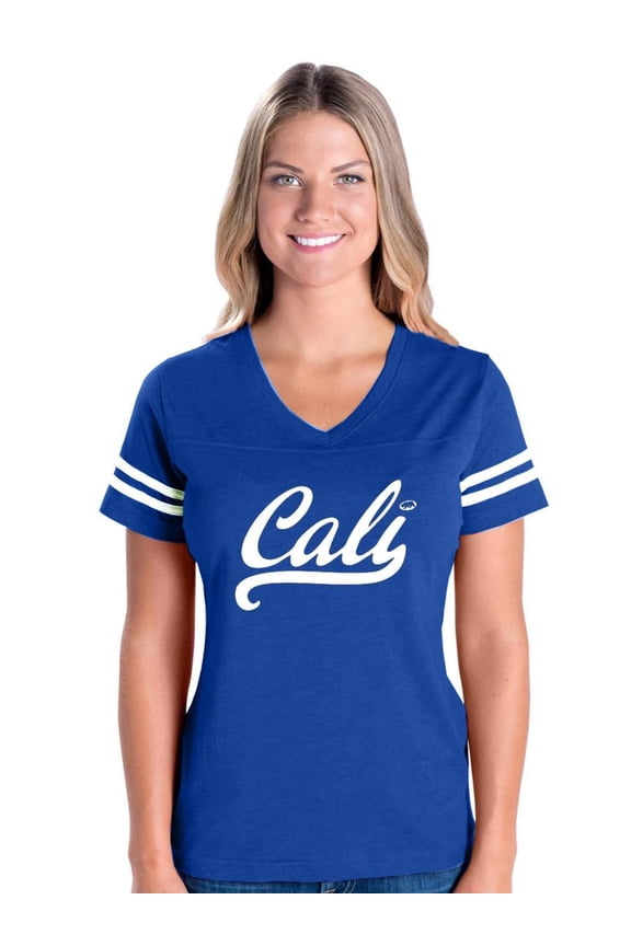 MmF - Womens Football Fine Jersey T-shirts, up to Size 3XL - California Cali