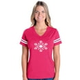 thumbnail image 1 of MmF - Womens Football Fine Jersey T-shirts, up to Size 3XL - Christmas Snowflake, 1 of 4
