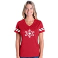thumbnail image 1 of MmF - Womens Football Fine Jersey T-shirts, up to Size 3XL - Christmas Snowflake, 1 of 5