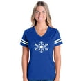 thumbnail image 1 of MmF - Womens Football Fine Jersey T-shirts, up to Size 3XL - Christmas Snowflake, 1 of 5