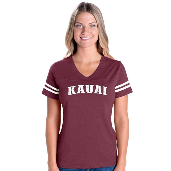 MmF - Womens Football Fine Jersey T-shirts, up to Size 3XL - Kauai Hawaii