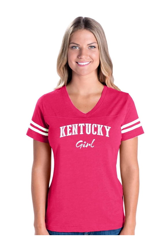 MmF - Womens Football Fine Jersey T-shirts, up to Size 3XL - Kentucky Girl