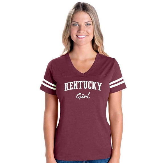 MmF - Womens Football Fine Jersey T-shirts, up to Size 3XL - Kentucky Girl