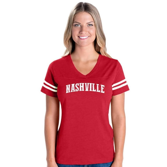 MmF - Womens Football Fine Jersey T-shirts, up to Size 3XL - Nashville Tennessee Flag